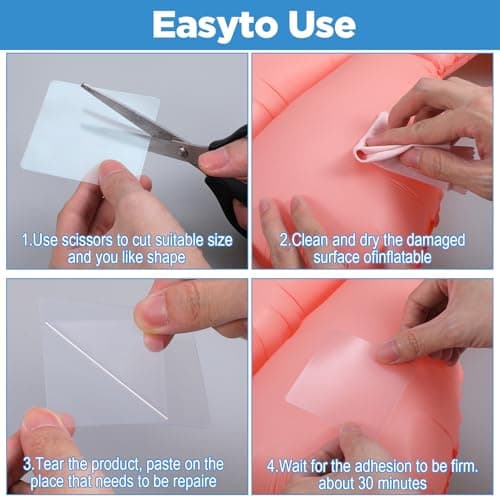 Grevosea 12 Pcs 3" TPU Inflatable Repair Patches, Heavy Duty Waterproof Clear Pool Float Vinyl Patch Kit for Air Mattress Inflatable Castle Tent Umbrella Raincoat Outdoor Gear — view 4