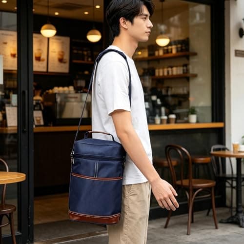 Homoyoyo Insulated Wine Bag with Thickened Aluminum Liner for 750ml Bottles — view 3