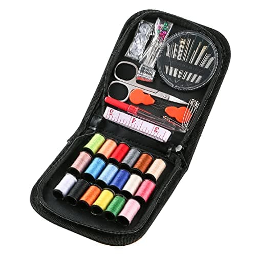 AUERVO Travel Mini Sewing Kit, Over 70 Premium Supplies, Filled with Needles, Scissors, Thimble, Thread, Tape Measure