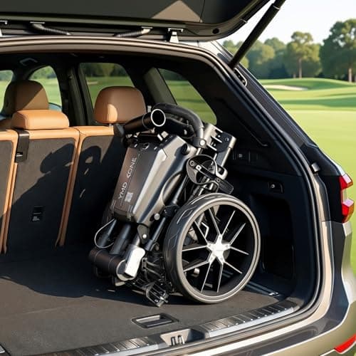 YMDXONE 3 Wheel Golf Trolley with 360° Swivel Wheel: Foldable Design, Integrated Storage, Adjustable Handle, Holders for Phone/GPS/Scorecard/Bottle/Umbrella. Compact for Easy Storage and Transport — view 6