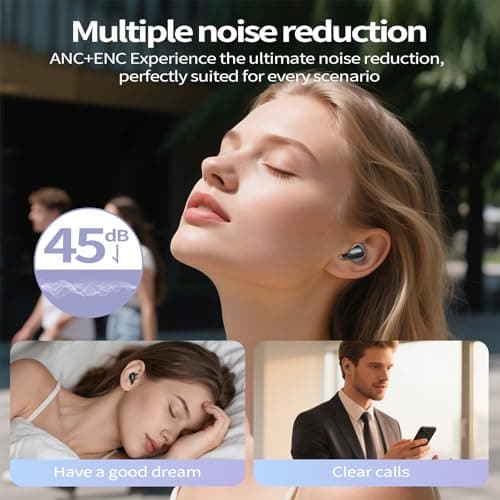 Wireless Earbuds -45dB ANC Mini Sleep Ear buds Bluetooth 5.4 Headphones — view 4