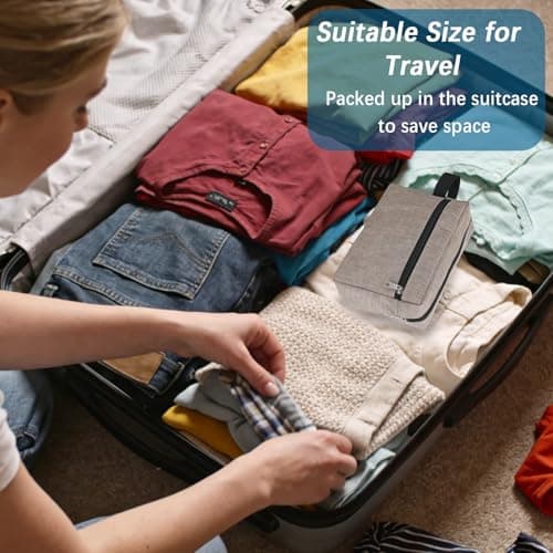8 Pack Travel Toiletry Bag Set for Women Men, Foldable Storage Pouch with Handle for Cosmetics Toiletries Shaving Essentials, Portable Grooming Organiser for Gym Camping Weekend Trips — view 3