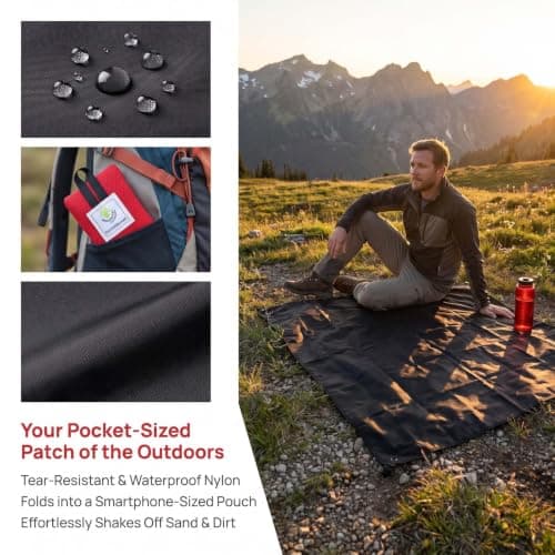 Rovelin Mini Picnic Blanket 110x70cm, Lightweight Picnic Blanket — view 5