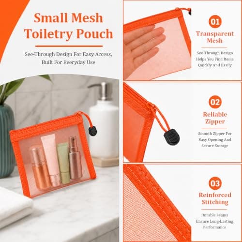 7PCS Small Cosmetic Bags Mini Pouches with Zip for Handbag Travel Storage — view 3