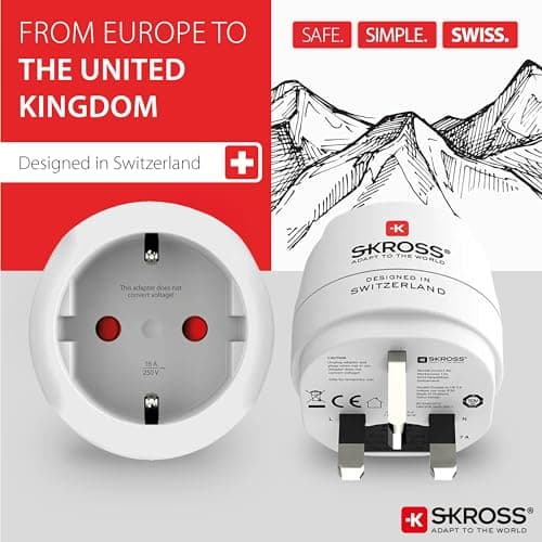 SKROSS Europe to UK Travel Adapter — view 2
