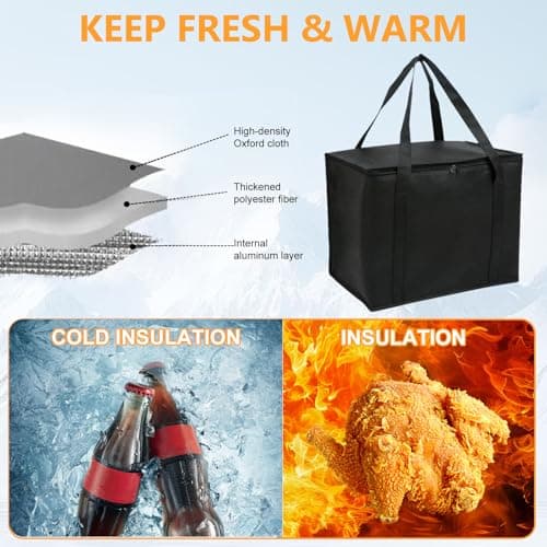 Cool Bag, 2 Pack Medium Insulated Bag with Handles(18L/30×25×25CM) — view 4