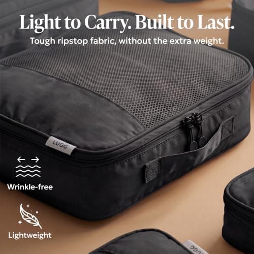 LUGG 8 Set Compression Packing Cubes for Suitcases – Suitcase Organiser Set, Lightweight 290D Polyester Waterproof Travel Bags, Luggage Packing Organizers, Travel Essentials for Men & Women — view 4