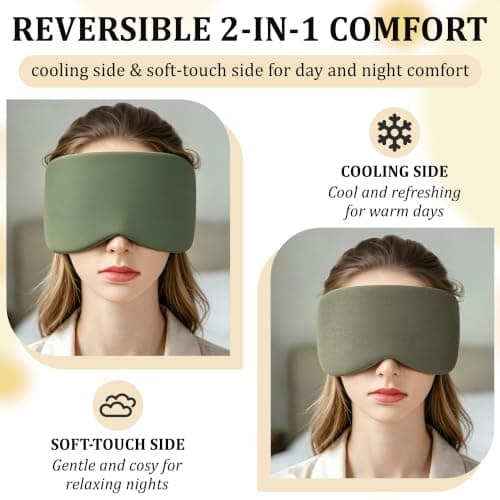 iMaMa Blackout Sleep Mask, Eye Mask for Sleeping, Lightweight & Soft |Green — view 4