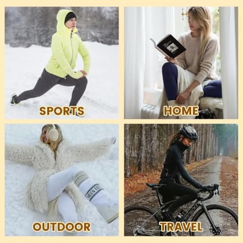 TNNZEET 2 Pack Thermal Leggings Women UK High Waisted Fleece Lined Pants — view 3