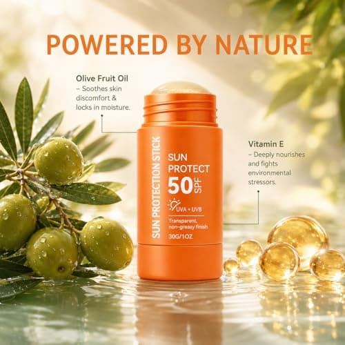 SPF 50 Sunscreen Stick for Face and Body, Factor 50 Sun Cream Roll On, 30g — view 5