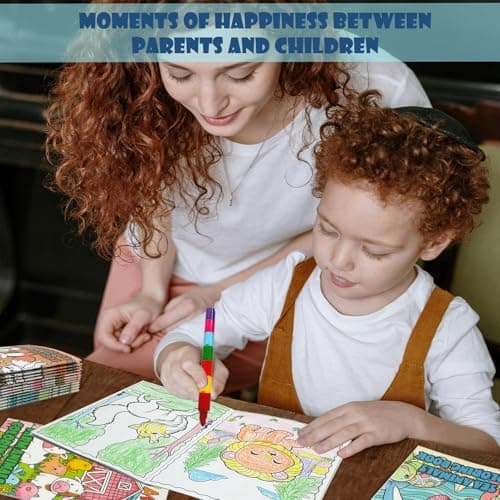 ICEPAPA, 12 colouring books for children and 12 crayons (12 colors in 1), mini colouring books for party bags, perfect for travel activity packs for kids and party bag fillers for kids unisex — view 5