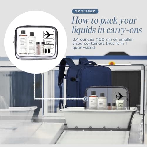 Xkdoai for Easyjet Cabin Bag 45x36x20,Backpack with TSA Approved Clear Bag — view 3