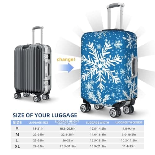 MXZERFKGLA Luggage Cover Elastic Anti-Scratch Suitcase Protector Washable Luggage Sleeve Winter Snowflake Suitcase Cover Protector Fit 65-95 CM Suitcases Travel Accessories XL — view 2