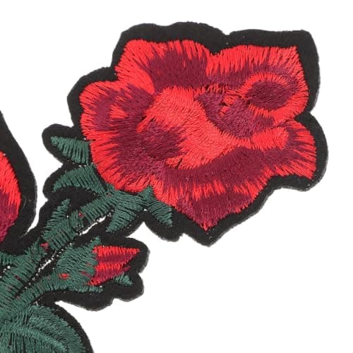 BCOATH Iron on Patch with Heat Adhesive Backing Red Rose Embroidered 25pcs Time Year Season Portable and Wear Resistant Applique for Clothing and Tote Bags for Travel and Clothing Repair — view 3