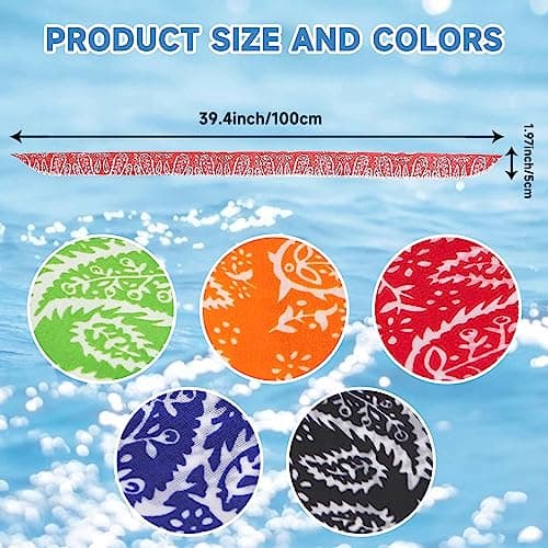 KoMico 5 Pack Summer Cooling Neck Wrap Ice Towel, 5 Color Cooling Scarf for Neck Fast Cooling Towels Bandana, Keep Cool Ice Headband for Gym Golf Yoga — view 6