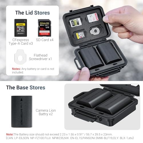 NP-FZ100 NP-W235 Portable Camera Battery Memory Card Storage Case — view 2