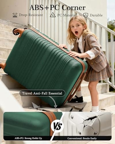 COOLIFE Cabin Suitcase 55x35x20cm Ryanair Cabin Bag ABS+PC Hard Shell TSA — view 5