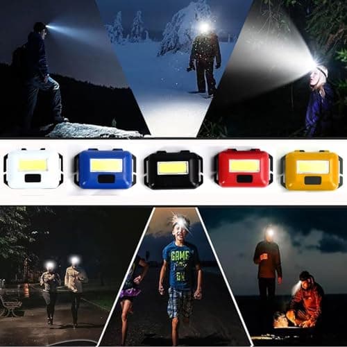 POCKETMAN Pack 10 LED Headlamp COB Super Bright Lightweight Headlight Waterproof Head Torch Lamp for Outdoor Camping Lighting Night Running Emergency — view 6