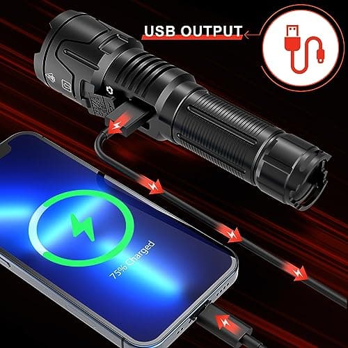 WOWNIGHT Torches LED Super Bright Rechargeable 1,000,000 LM - 5260ft Range — view 6
