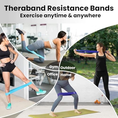 Resistance Bands, Set of 5 Skin-Friendly Exercise Band for Women & Men,Blue — view 5