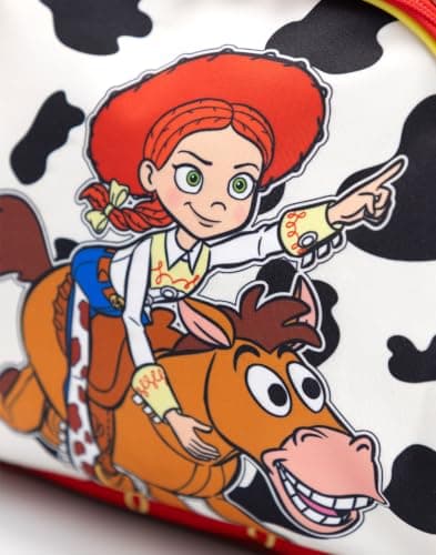 Disney Toy Story Girls Red Jessie Backpack | Adjustable Padded Straps, Front Zip Pocket & Mesh Side Pocket | Back to School Rucksack with Bullseye Graphic Merch — view 5