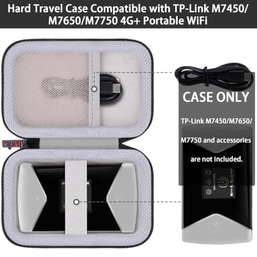Khanka Case for TP-Link M7450/M7750/M7650 4G+ Portable WiFi,Storage Travel Cover for TP-Link M7450/M7750/M7650 LTE Router,Case Only — view 3