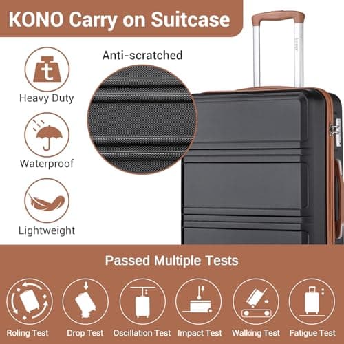Kono Medium Suitcase with TSA Lock, Lightweight Hard Shell Checked Luggage — view 3