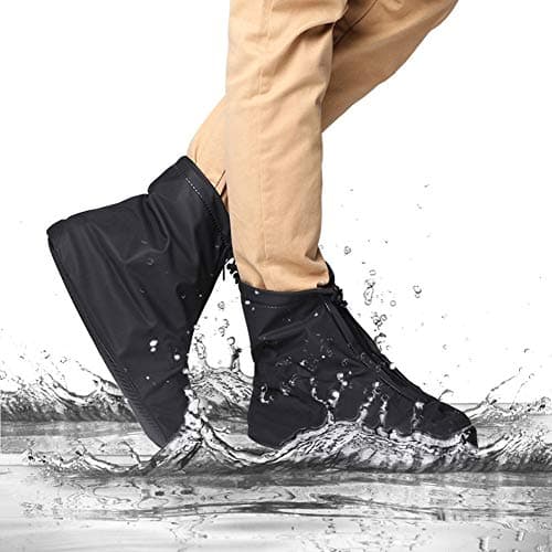 Sepikvin Waterproof Shoe Covers, Non-Slip Foldable Overshoes with Zipper Keep Your Shoes Dry for Cycling Bowling Walking in Rain and Snow (L) — view 2