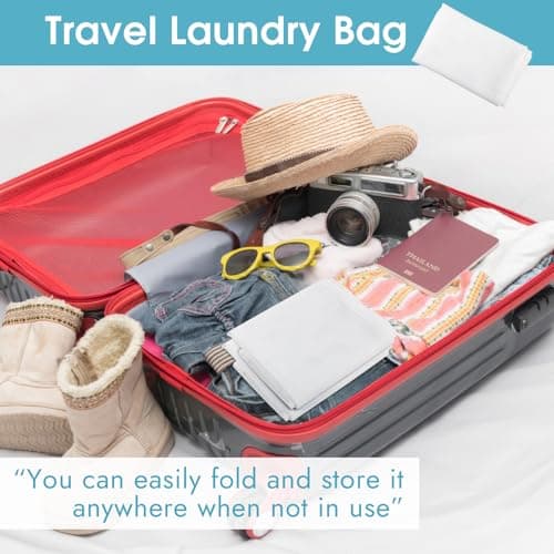 2 Pack Mesh Laundry Bags 23x34 Inch Drawstring Locking for Travel Home — view 6