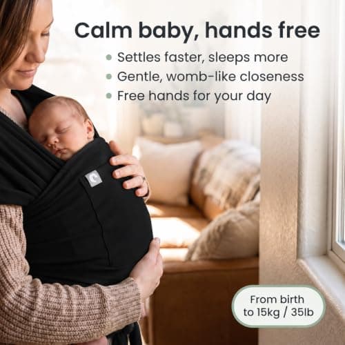 Trekki Pocket Wrap™ Baby Sling Carrier, Newborn to Toddler, Black — view 2