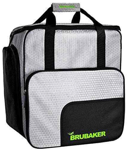 BRUBAKER Combo Set CarverTec Pro - Ski Bag and Ski Boot Bag for 1 Pair of Skis + Poles + Boots + Helmet - Silver Green - 66 7/8 Inches / 170 Cm — view 2