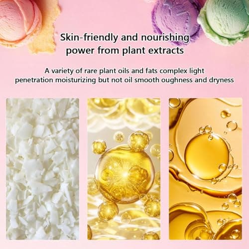 Qiookioo Ice Cream Hand Cream,Moisturizing Lotion for Dry Hands,Whipped Texture Scented Body Butter,Quick Absorbing Shea Butter Cream for Women & Men,Christmas Gift — view 6