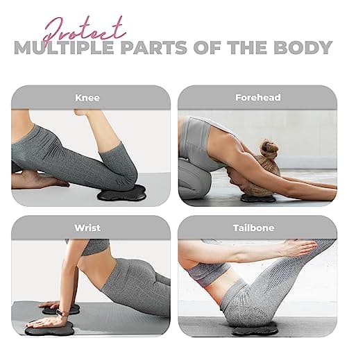 Yes4All 2PCS Yoga Knee Pads Extra Thick, Yoga Kneeling Pad for Pilates Exercise, 13/16 Inches Cushion Knees Elbow Mat Supplies for Women Men Fitness Travel, Black — view 4