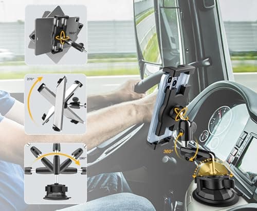 Suction Car Tablet Mount Heavy Duty, Truck Tablet Holder Dash Windscreen — view 3