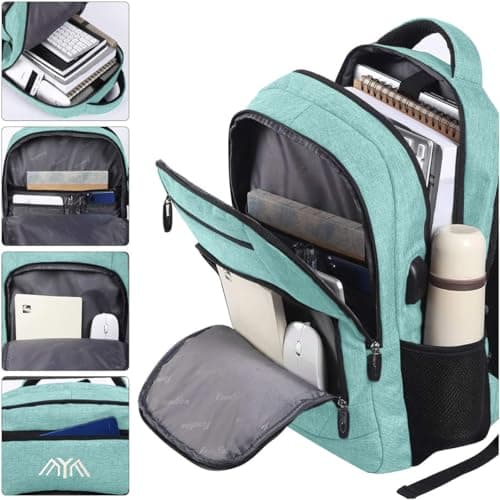Backpack for Men, School Backpack for Boys Teenagers, Laptop Backpack for School, Daypacks for Work, Hiking, Travel, Camping, turquoise, 15.6" — view 6