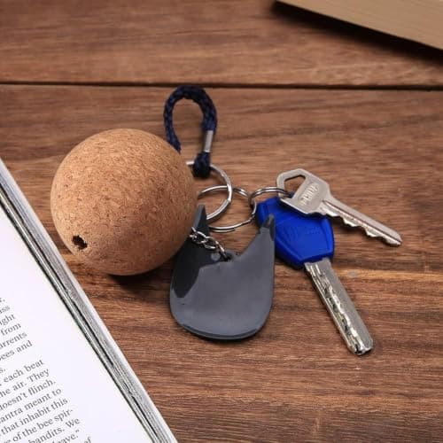 MUWWOEE 2 PCS Floating Cork Keyrings, 53mm Floatable Wooden Ball Key Chain, Cork Keyring Float, Floating Keyring, for Swimming Diving Fishing Canoeing Sailing Kayaking Marine Boat — view 4