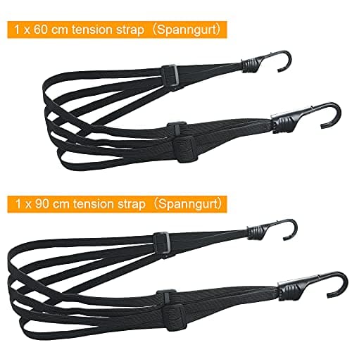 URAQT Bicycle Hooks Rope, 2 Pack Rubber Bungee Cords, Motorcycle Bike Rack Cargo Lashing Strap, High Elasticity Tie Down Straps, Suitable for Bicycles, Motorcycles, Luggage Racks (2 Sizes) — view 2