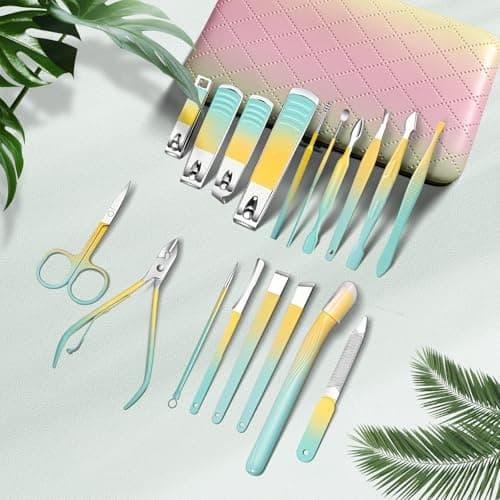 UNUSVERUM Manicure Set 18PCS Professional Nail Care Kit, Stainless Steel Pedicure Care Tools with Travel Case, Nail Clipper Set Gift for Women Wife Parents — view 5