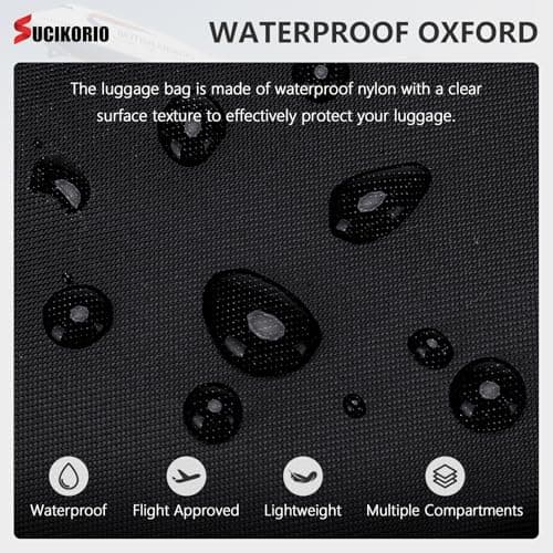 SUCIKORIO 40x30x15cm British Airways Jet2 Cabin Bags Underseat, 18L Waterproof Travel Duffle Bag Foldable Hand Luggage Bags Overnight Hospital Weekend Carry On Airport Bag for Planes, Men, Women — view 4