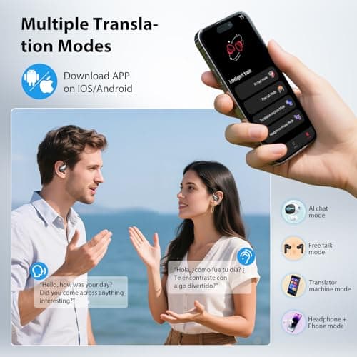 MINISO X33 AI Translation Earbuds Real Time,135 Language Translator Earbuds, Open Ear Wireless Bluetooth Translation Headphones with HiFi Sound, 60H Playtime, Suitable for Travel,Learning&Business — view 3