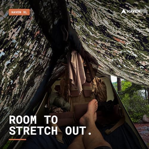 Haven Tent XL - Forest Camo - Complete Lay-Flat Hammock Tent for Camping - Includes Insulated Pad and Rainfly - 80"x30" — view 2