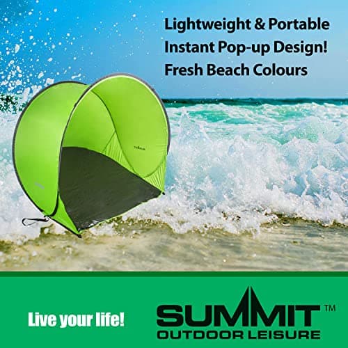 VFM e-Store - Easy-To-Assemble Green Pop Up Tent for Beach, Fishing, and Camping - Perfect Shelter for Picnics, Festivals, and Summer Break - Portable and Ideal for Holiday Survival Equipment — view 2