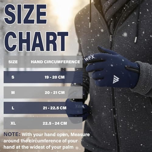 WESTWOOD FOX WFX Winter Gloves Touch Screen Anti Slip Warm Gloves Windproof Thermal Sports Cycling Glove for Men & Women Outdoor bike Glove for Running Camping Driving (Navy Blue, Xlarge) — view 5