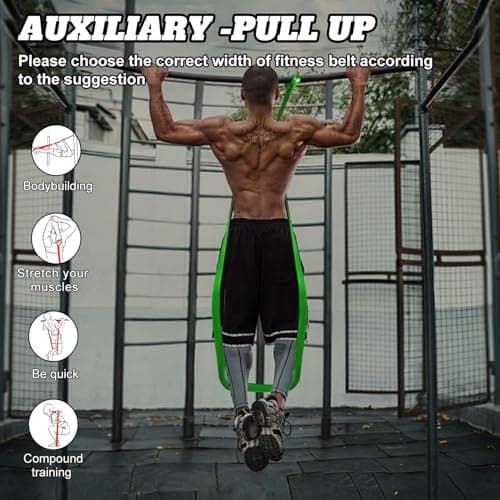Resistance Bands Set for Men & Women - 5 Levels Exercise Band with Door Anchor, Pull Up Bands for Strength Training, Stretching, Powerlifting, Home Workouts, and CrossFit (5-125LBS) — view 3