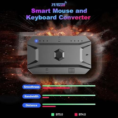 M1 Pro Keyboard and Mouse Adapter, Bluetooth 5.0 Gaming Keyboard Mouse Converter for Mobile Games, Plug and Play (Black) — view 2