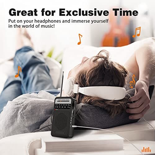 Portable FM AM Radio for Seniors-Easy to Use Battery Operated Pocket Radio — view 5