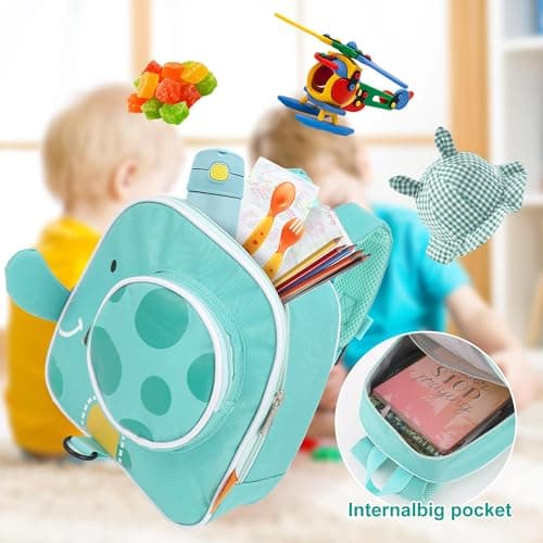 Tether Travel Toddler Safety Backpack, Harness Backpack with Reins,Toddler Backpack with Reins and Harness 1-5 Years (Green, Elephant) — view 3