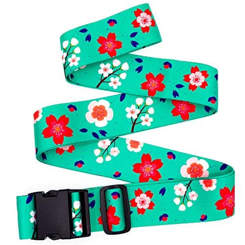 Teeoff Luggage Straps Suitcase Belts Travel Bag Accessories Adjustable (Sakura Mint- 2 Pack, 220CM) — view 5