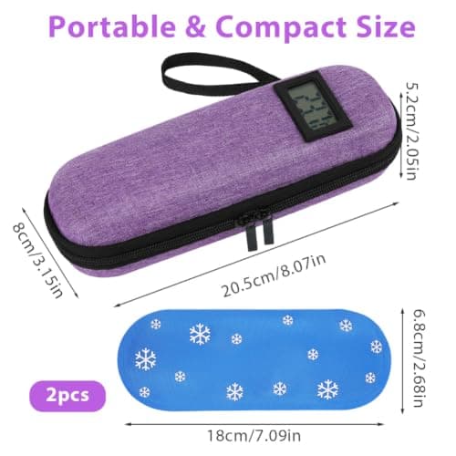 AOOWU Insulin Cooler Travel Case with Temperature Display, TSA Approved — view 2