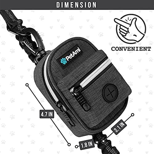 PetAmi Dog Poop Bag Holder for Leash Waste Bag Dispenser Pet Pouch Charcoal — view 5